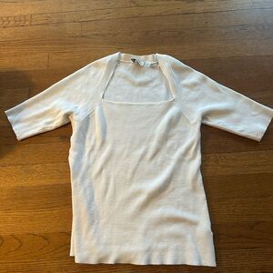 Elie Tahari Cream Short Sleeve Top